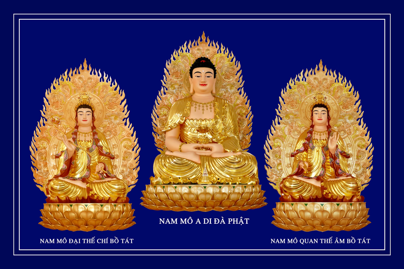 20+ Hình Ảnh Tây Phương Tam Thánh Chư Phật Hộ Niệm