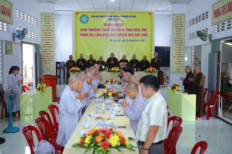 Bến Tre: Đoàn Ban Trị sự GHPGVN tỉnh triển khai thành lập Ban Quản trị tự viện tại H.Mỏ Cày Bắc